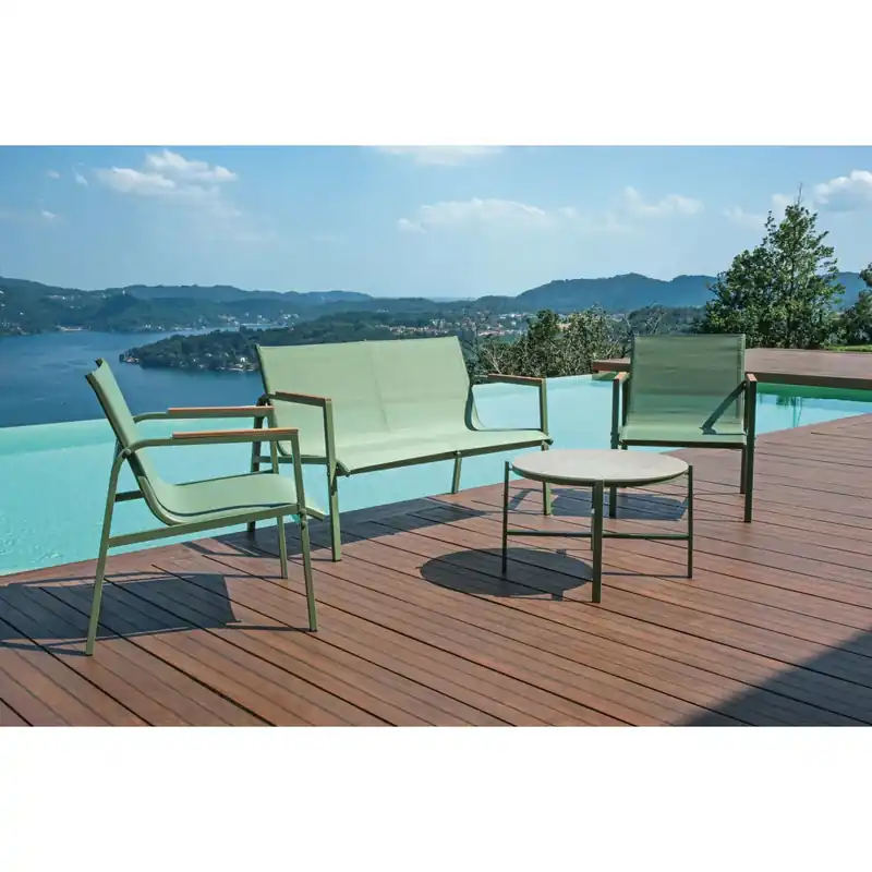 Voordeelprijs Salotto da giardino in ferro verde 5 posti