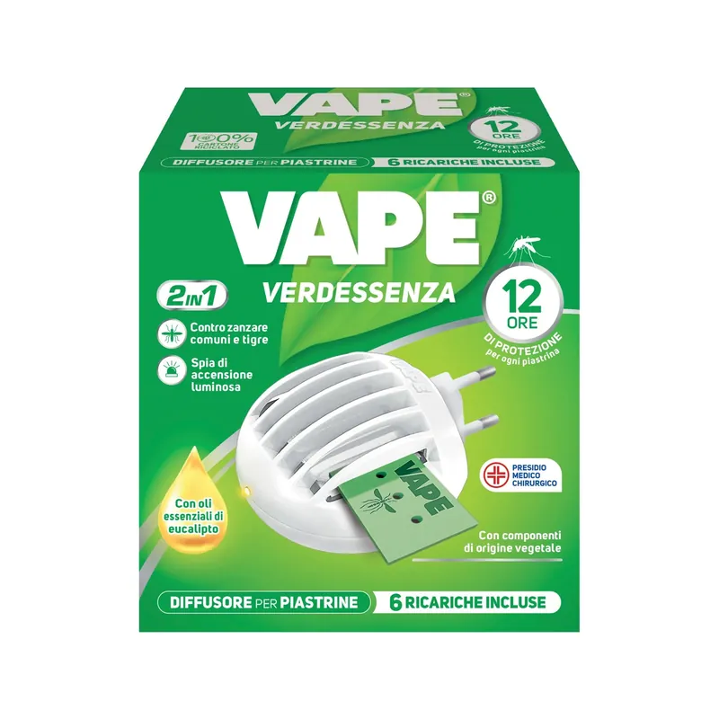 Antizanzare elettroemanatore Vape Verdessenza 6 piastrine Gratis Retour