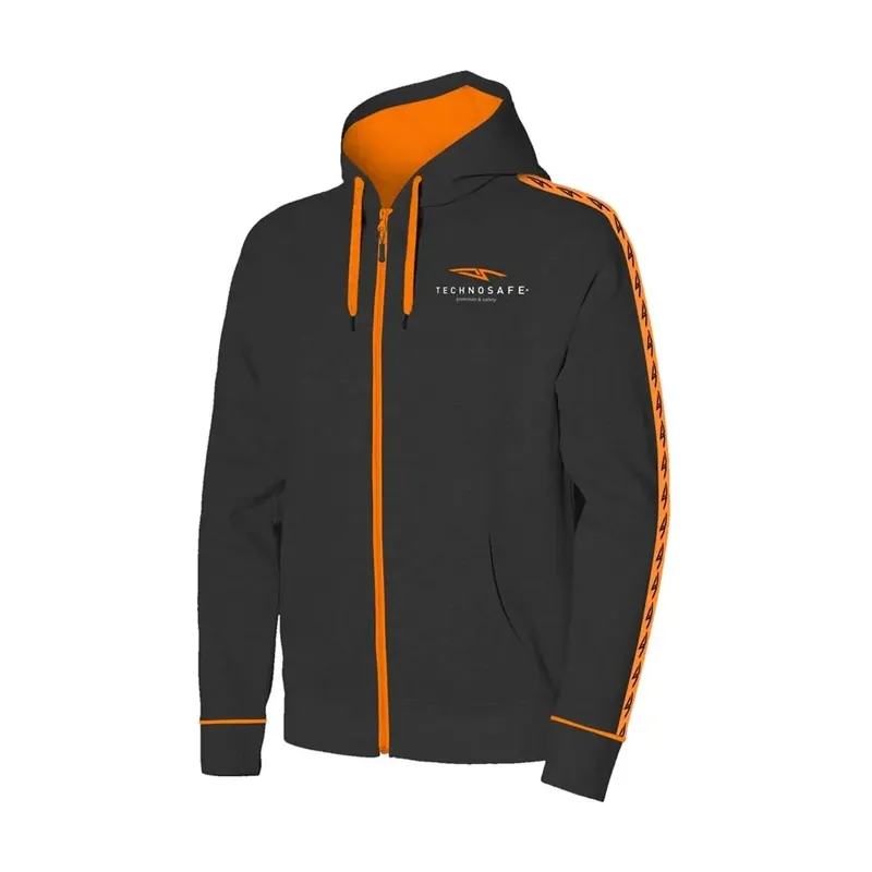 Weekendaanbieding Felpa da lavoro con cappuccio Technosafe Hoodini Nero Arancione tg. XXL