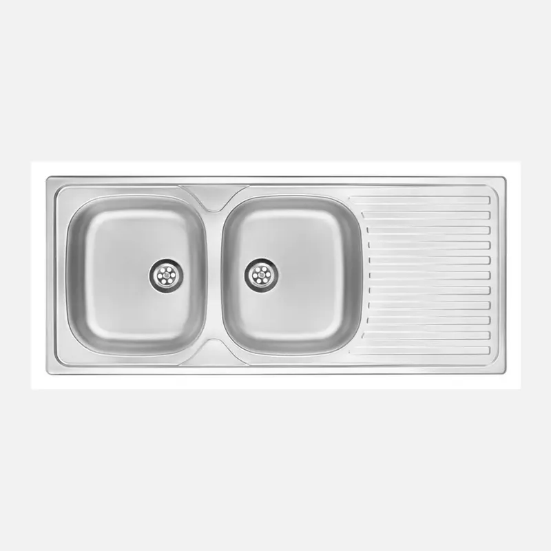 Beperkt Aanbod Lavello 2 vasche con gocciolatoio Idrostile Jatibonico 500x140 mm acciaio inox