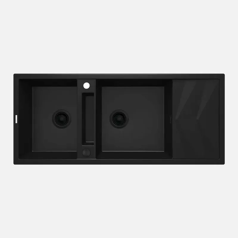 Nu Kopen Lavello magnetico 2 vasche con gocciolatoio Idrostile Guayos 500x224 mm nero