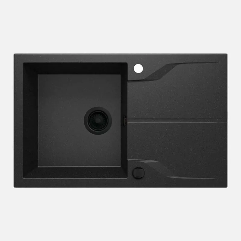 Veilige Betaling Lavello 1 vasca gocciolatoio Sagua la Grande 490x194 mm nero grafite met