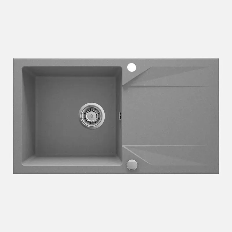 Favoriet Lavello 1 vasca con gocciolatoio Idrostile Banes 440x193 mm Grigio Metallizzato