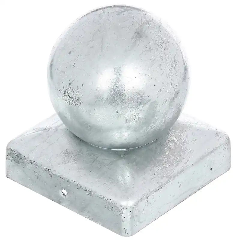 Aanbieding Copripalo quadrato con sfera zincato a fuoco 91x91 mm