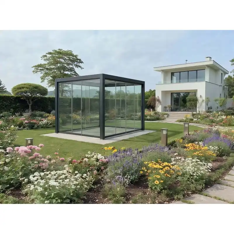Vetrata fissa pergola Myara 3x2,5 m ardesia Rechtstreeks Van De Fabrikant