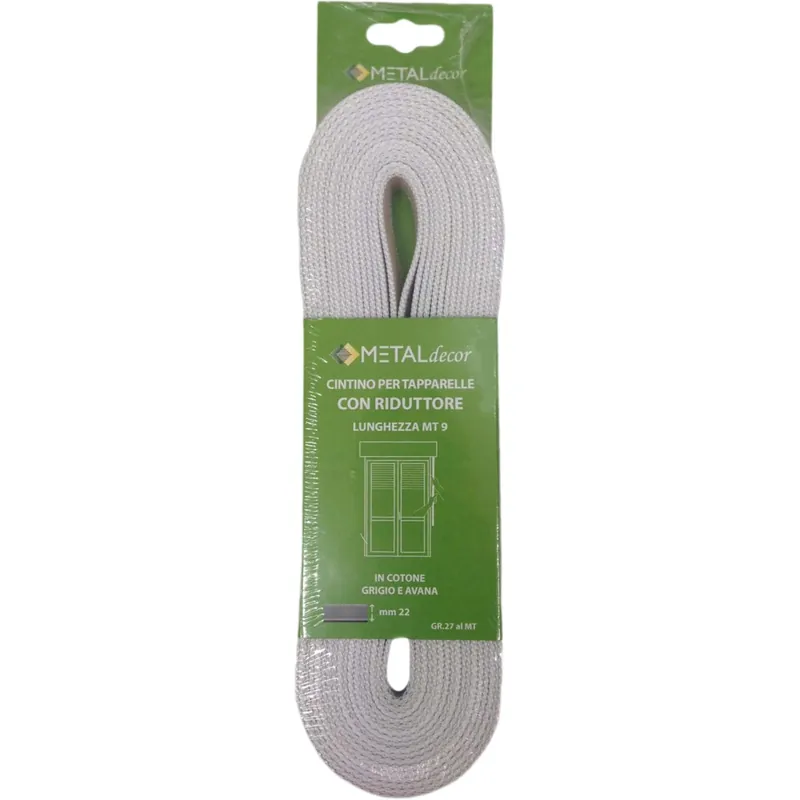 Aanbieding Cintino per tapparella con riduttore in cotone grigio/avana 22 mm x 9mt 27 gr