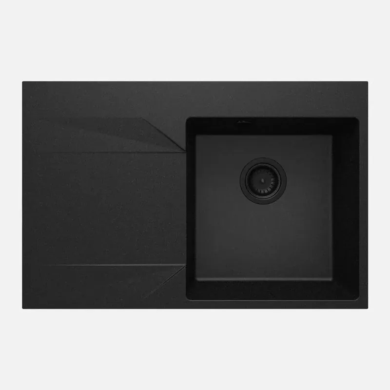 Veilige Betaling Lavello 1 vasca con gocciolatoio sinistra Idrostile Banes 500x195 mm Grafite Met