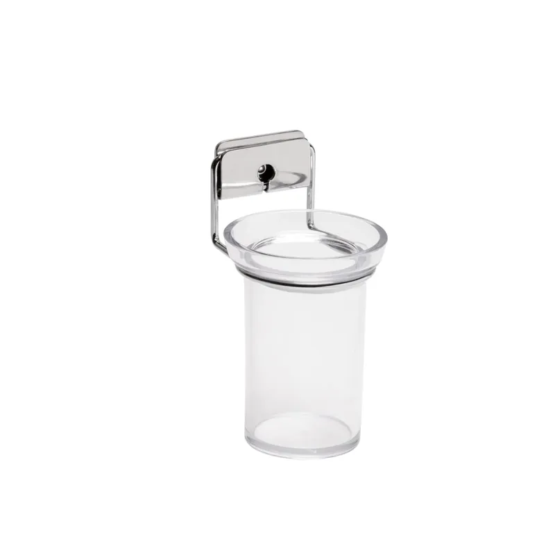 Aanbieding Portaspazzolini Grip in acciaio cromato e san trasparente