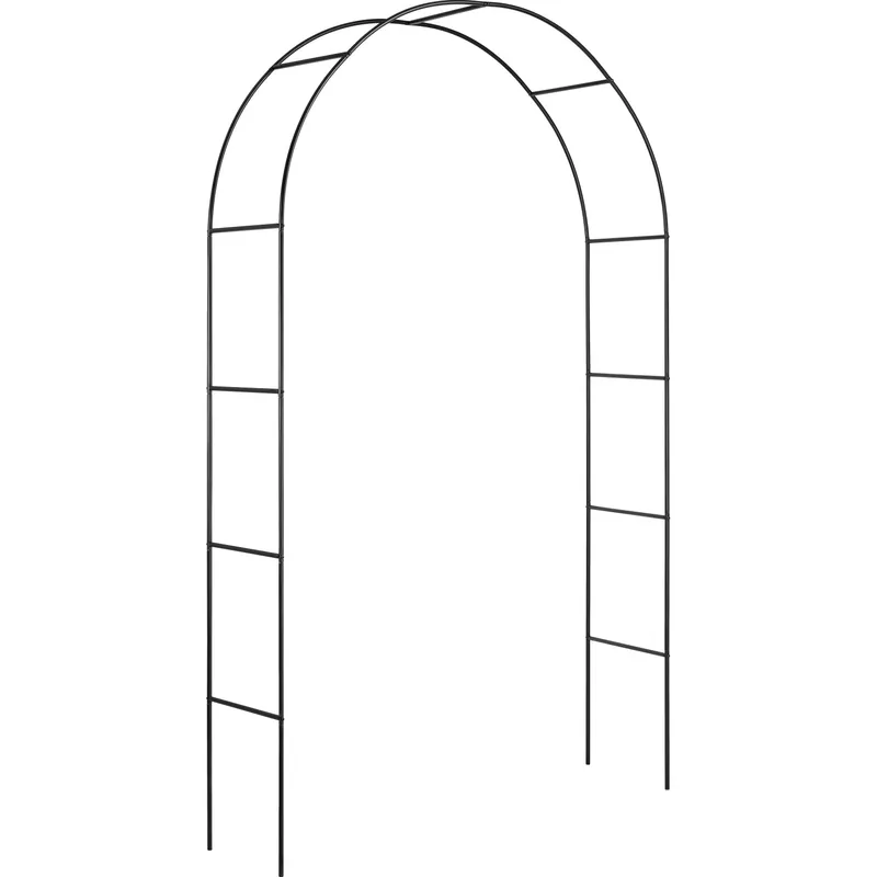 Arco per rose in metallo 240x140x38 cm nero Finale Uitverkoop