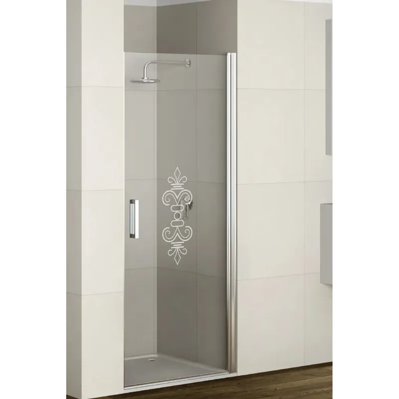 Porta battente dx doccia Real 87,5/89 cm argento Must-Have