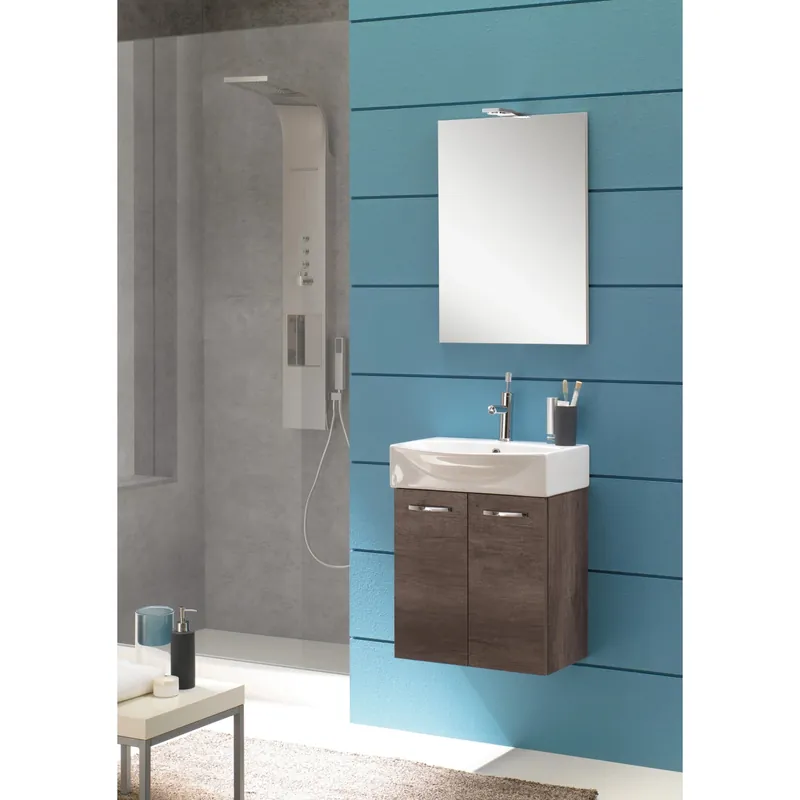 Beperkt Aanbod Mobile bagno lavabo sospeso Compobox 50x190x40 cm rovere scuro