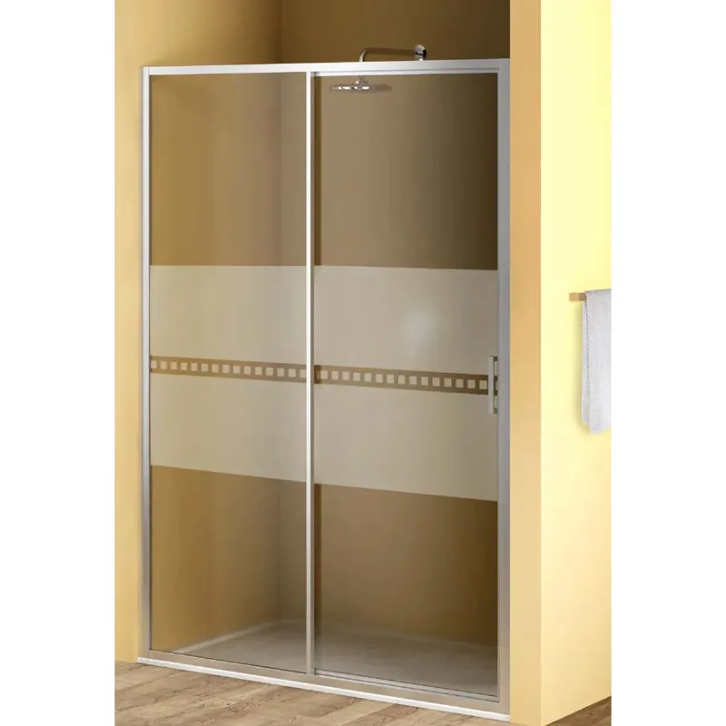 Porta scorrevole doccia 1 anta Bild L101/107xH190 cm nero decoro 1 Betrouwbaar