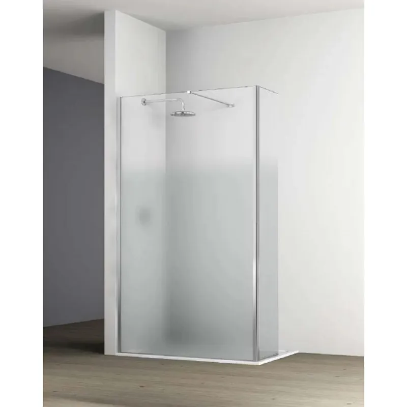 Populair Doccia Walk in dx aletta girevole Kalt 138-140,5 cm argento sfumato
