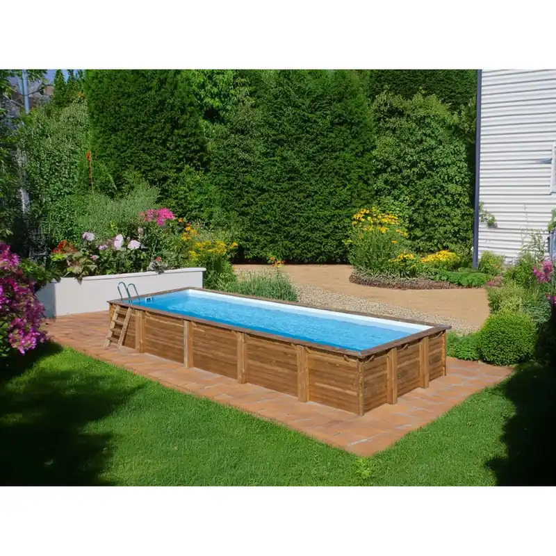 Piscina in legno fuori terra Menta 1010x418x146 cm rettangolare Snelle Levering