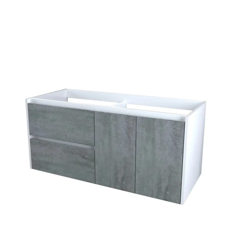 Mobile bagno base lavabo sospeso dx 120x50 cm bianco/cemento Meest Verkocht