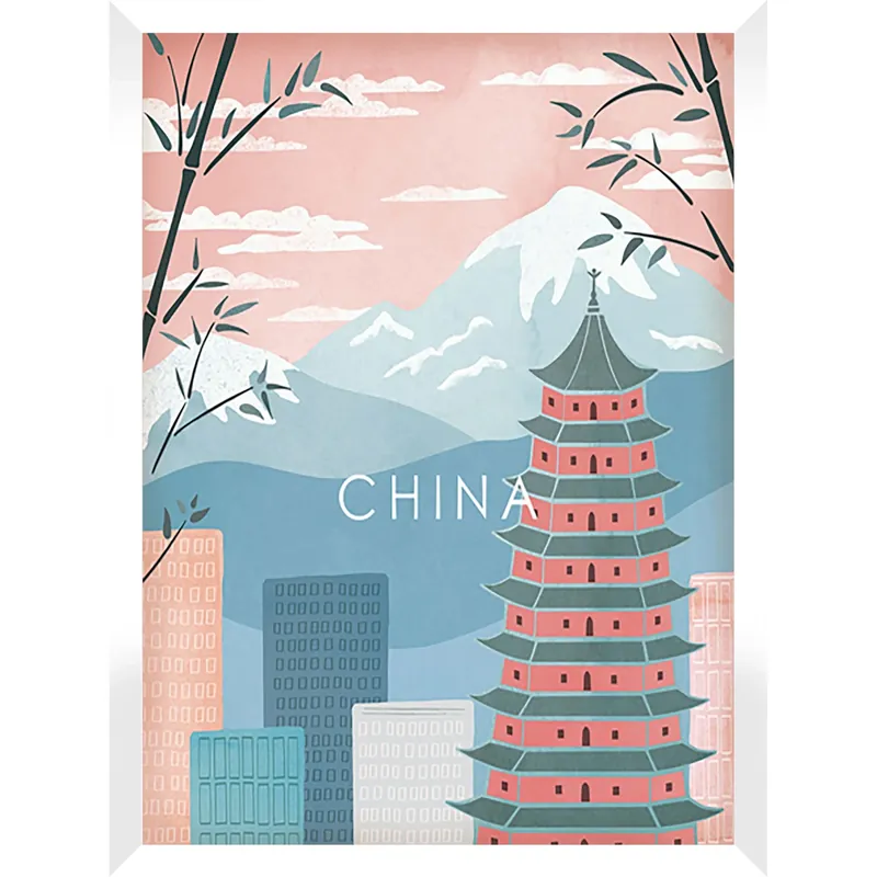 Stampa con cornice China bianco 30x40 cm Koopje