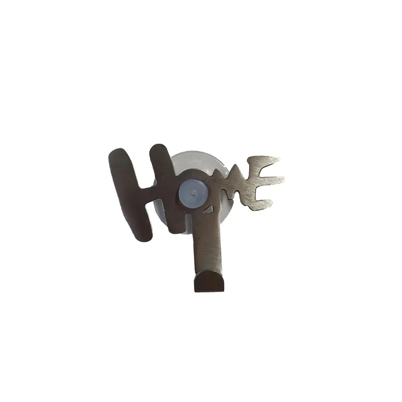 Laatste Kans Gancio con ventosa e scritta "home" in acciaio 7,5 x 6,5 x 2,2 cm