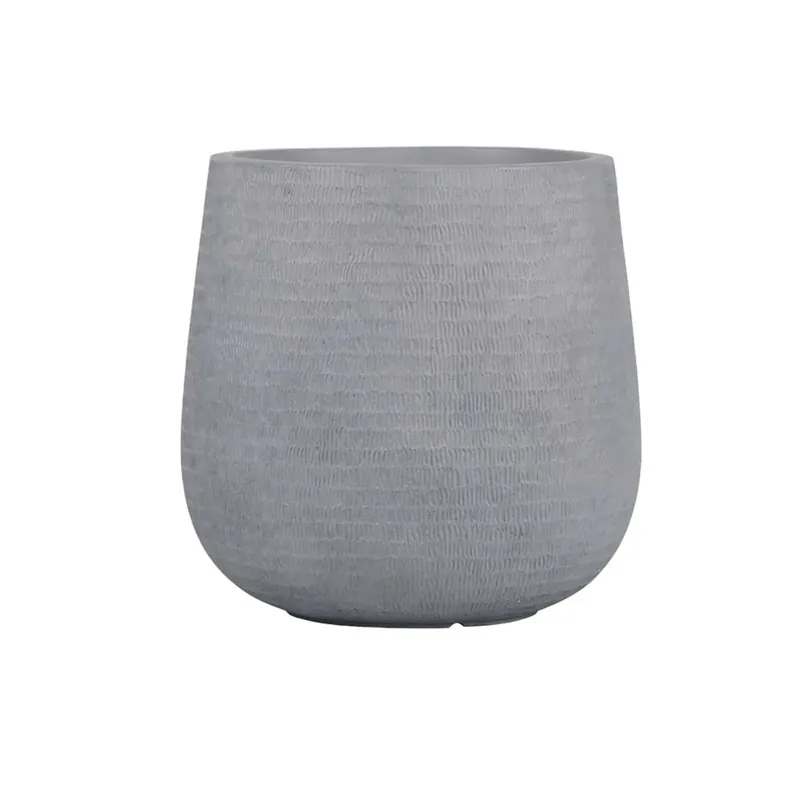 Uitverkoop Vaso per piante rotondo in fibra di argilla 43x43x42,5 cm grigio chiaro
