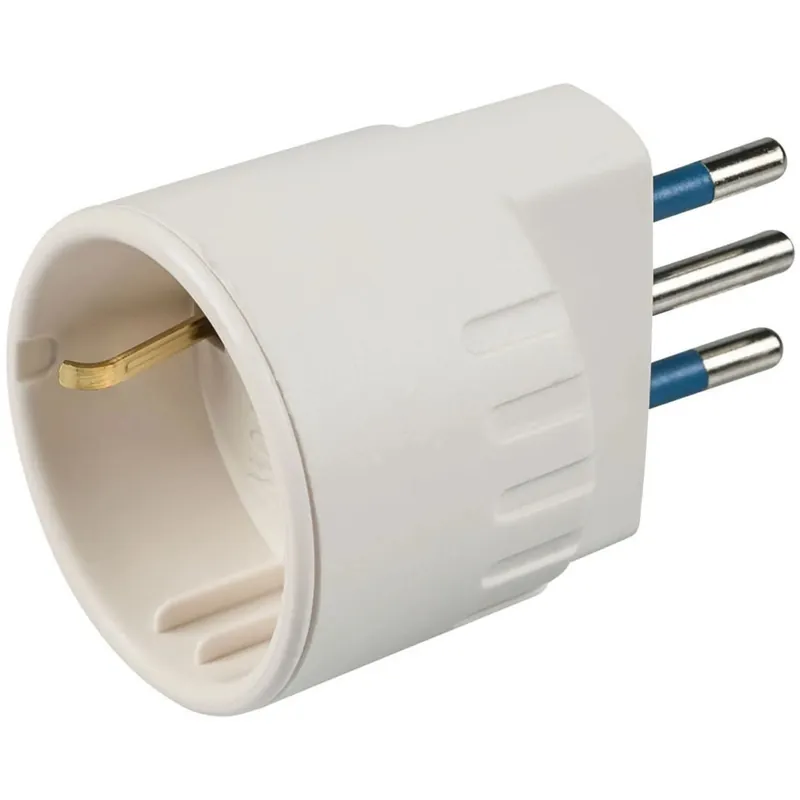 Direct Beschikbaar Adattatore spina 10 A 2P+T e presa tedesca colore bianco