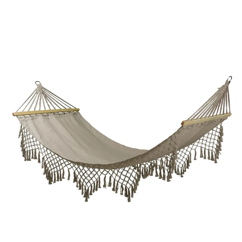 Amaca in policotone con frange e stecche di legno colori assortiti 200x130 cm Actieprijs