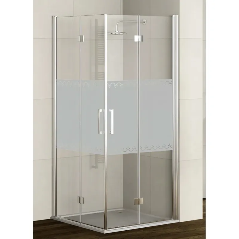 Lato angolo pieghevole dx doccia Real 97,5/99 cm bianco decoro 3 Exclusieve Aanbieding