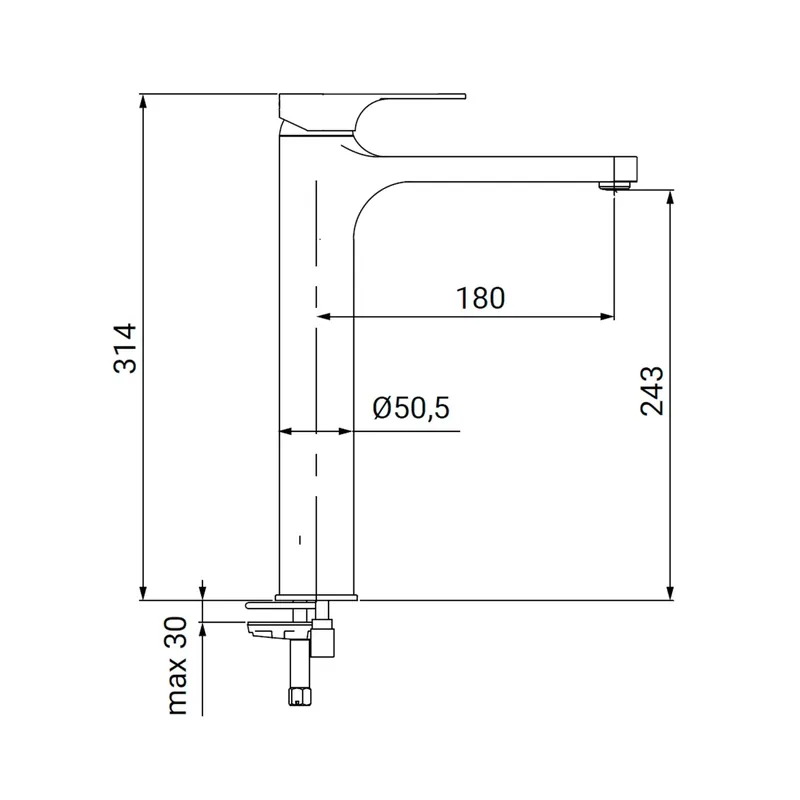 Miscelatore lavabo alto Aurora finitura nera Koop Online