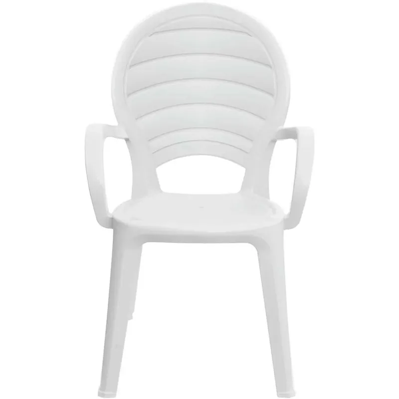 Sedia da giardino con braccioli impilabile Paloma in polipropilene bianco Goedkoop