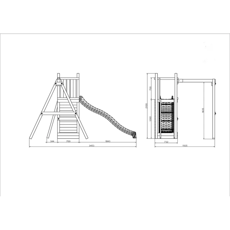 Gioco da giardino Funny 3 scivolo e altalena 290 x 200 x h210 cm Nu Kopen