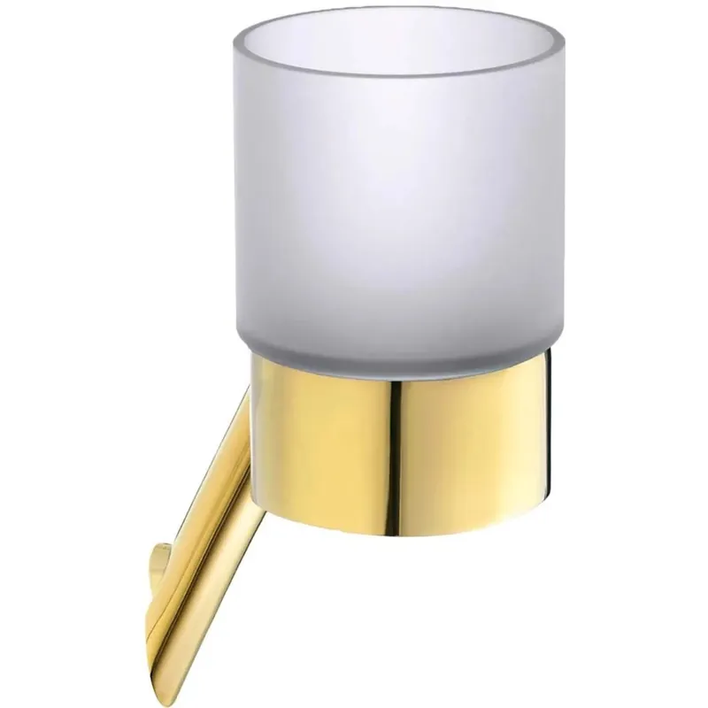 Nieuw Bicchiere porta spazzolino a parete 68x162 mm Oro