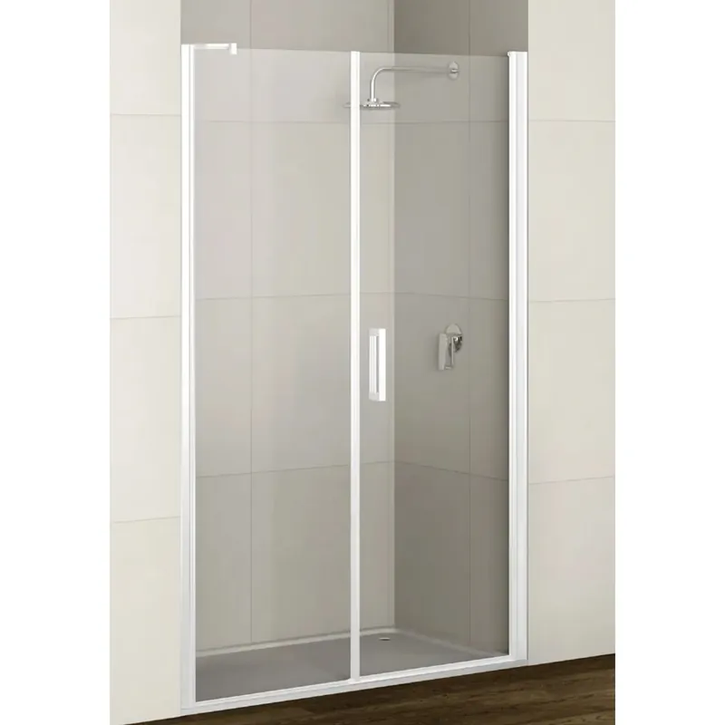 Porta battente sx con fisso doccia Real 116/119 cm bianco serigrafata 3 Hete Deal