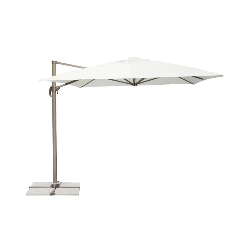 Ombrellone da giardino a palo decentrato 300x400 cm tortora Merkproduct