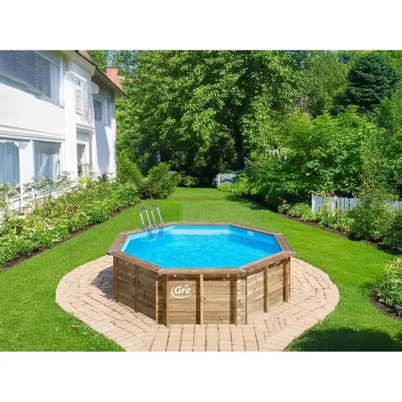 Piscina in legno fuori terra Viola 2 Ø 500x127 cm ottagonale Finale Uitverkoop