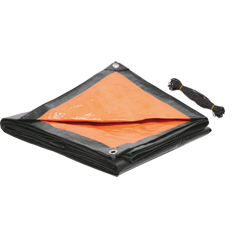 Telo in tessuto con occhielli Tarpaulin 100 g/m² 3x4 m grigio-arancione Seizoensaanbieding