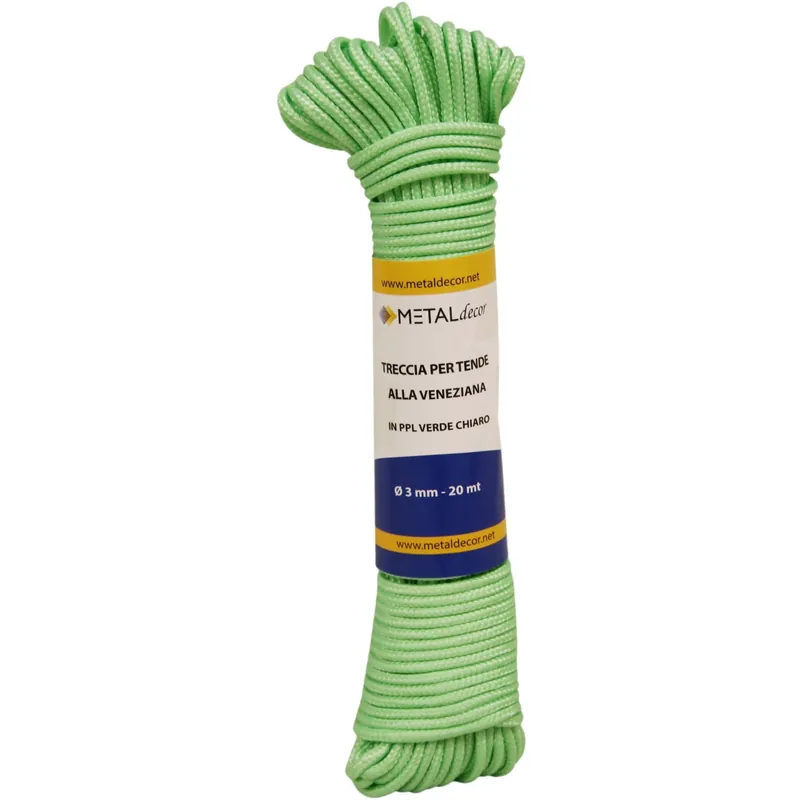 Treccia veneziana verde chiaro ø 3 mm 20 mt Direct Beschikbaar