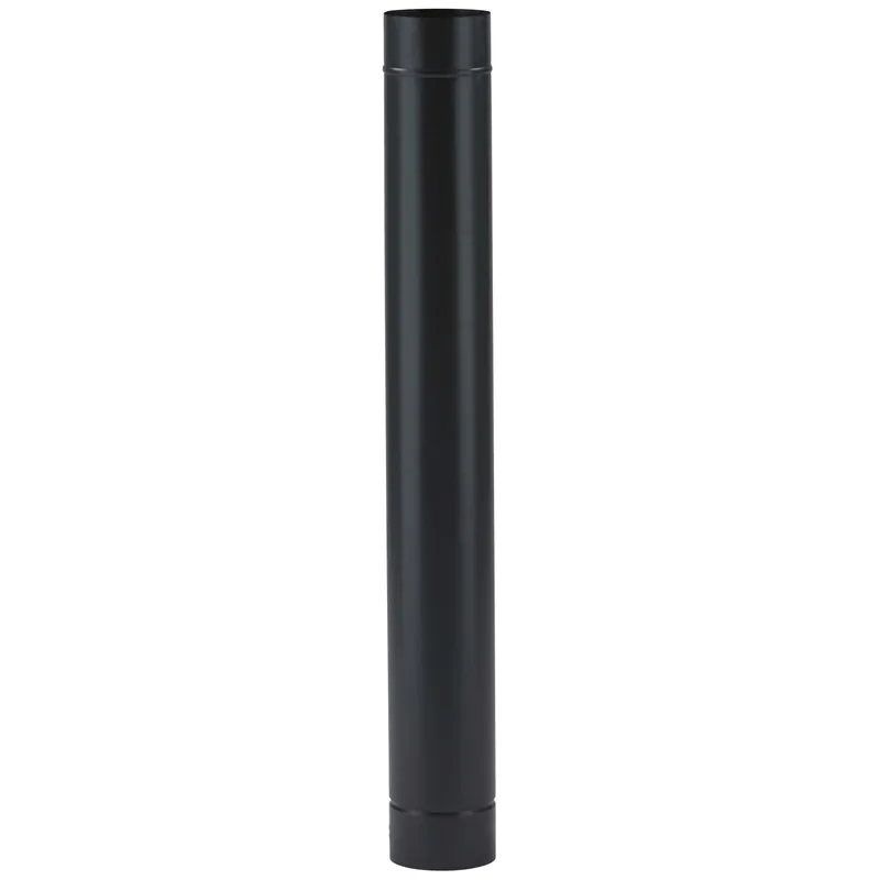 Premium Tubo smaltato lineare porcellanato nero opaco L 100 cm Ø 13 cm