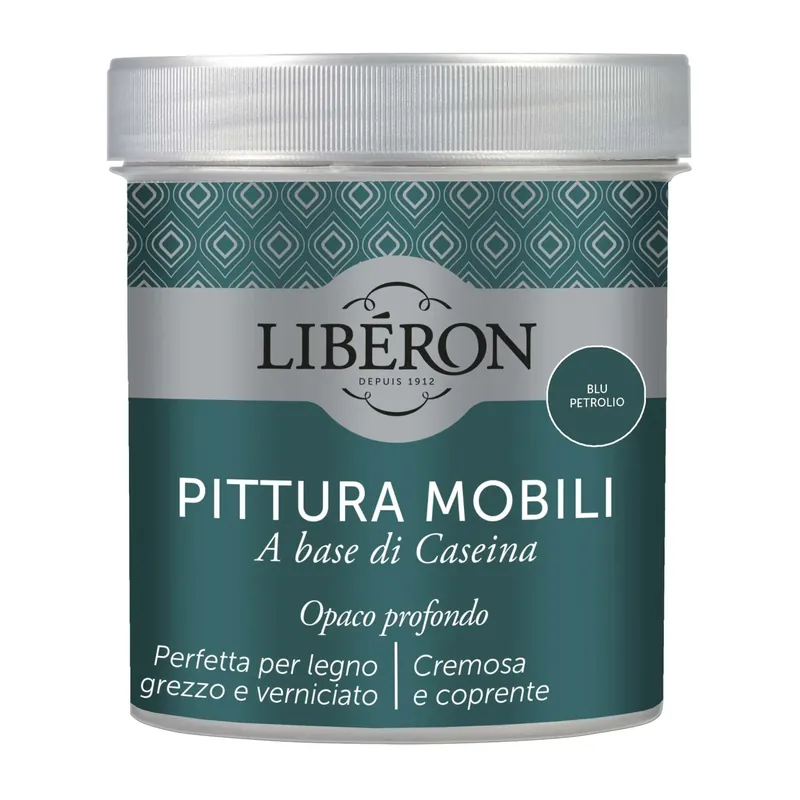 Speciale Aanbieding Pittura Mobili a base di Caseina Blu petrolio 0,5 l