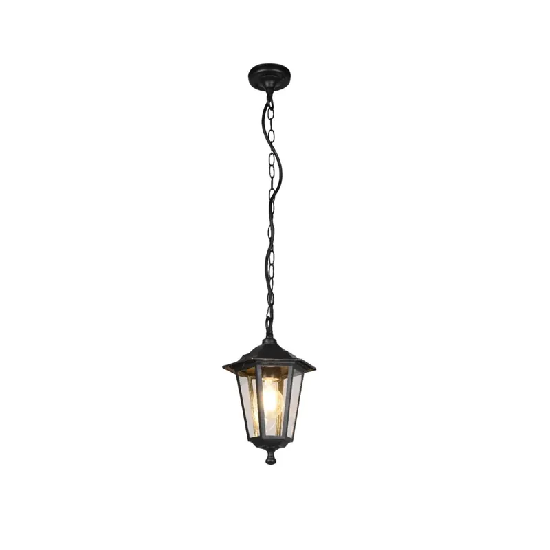 Lampadario a sospensione da esterno Pienza a 6 lati E27 IP44 nero H 83 cm Seizoensaanbieding