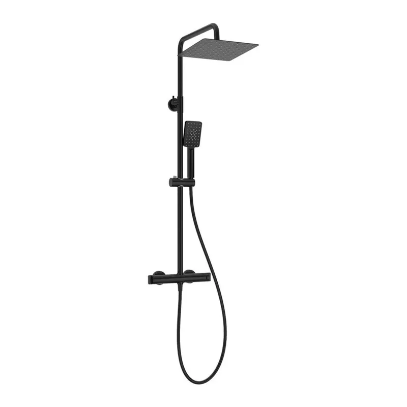 Colonna doccia miscelatore termostatico Idrostile nero 200x200 mm Hete Deal