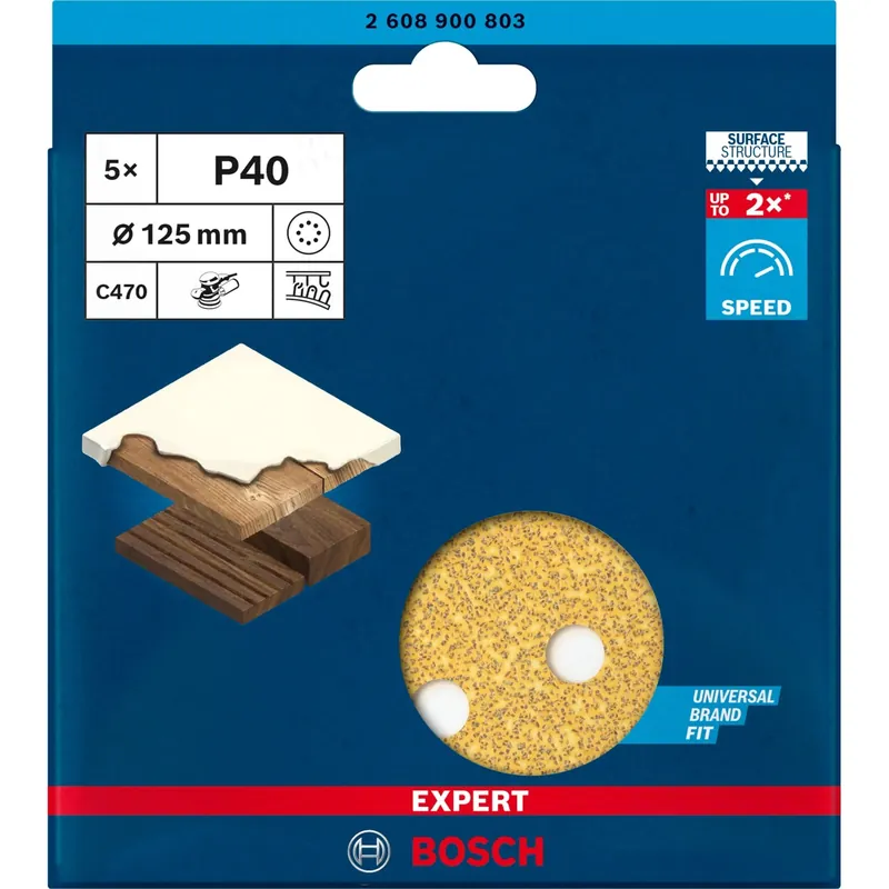 Shop Nu Foglio abrasivo Bosch Expert C470 con 8 fori per levigatrici rotorbitali K40