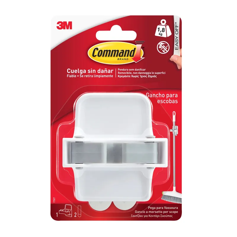 Gancio adesivo a morsetto per scope 3M Command™ bianco Flitsaanbieding