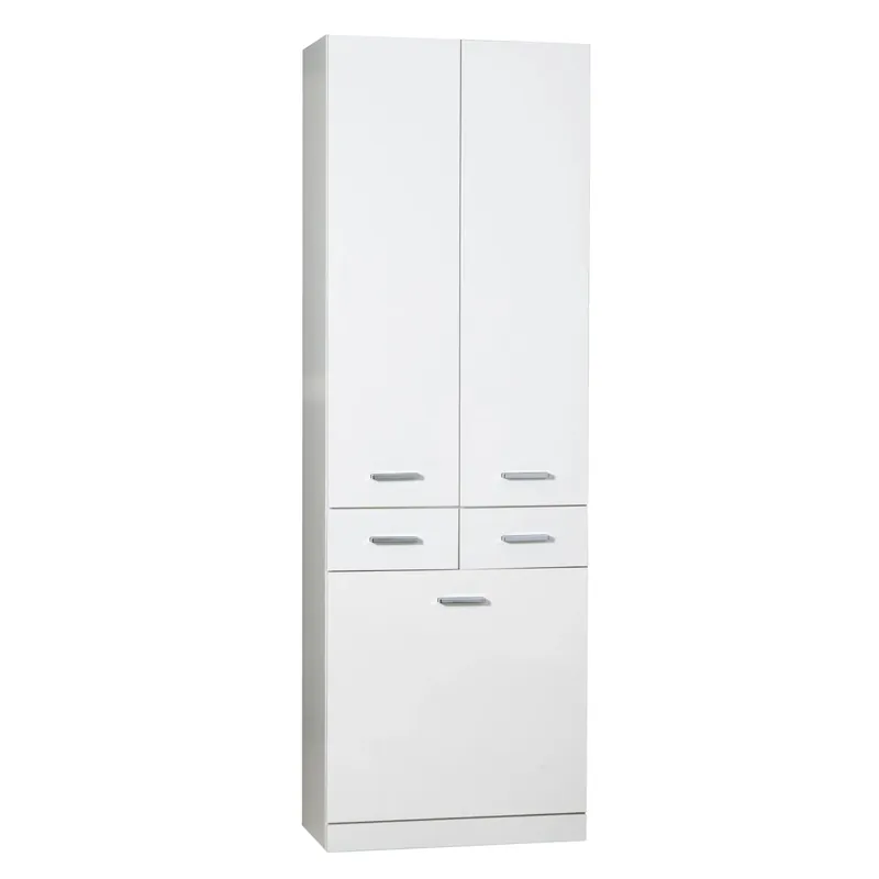 Mobile bagno colonna a terra con portabiancheria 60x180 cm bianco Koop Vandaag