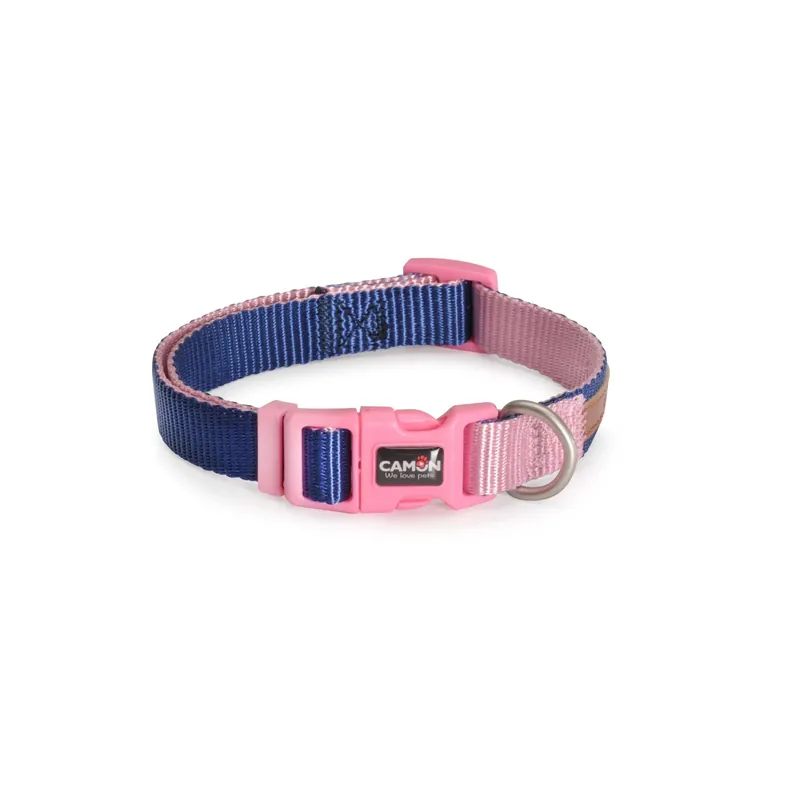 Gereduceerde Prijs Collare per cani regolabile Camon 15x300/400 mm blu e rosa