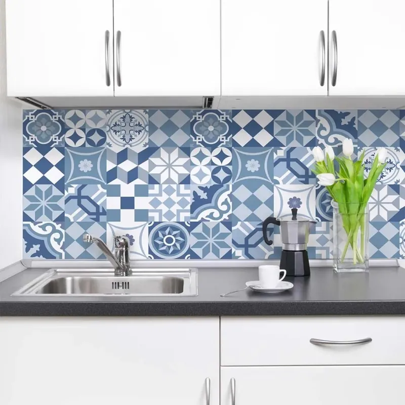 Paraschizzi Autoadesivo ignifugo Cementine Azzurre 190x60 cm Superprijs