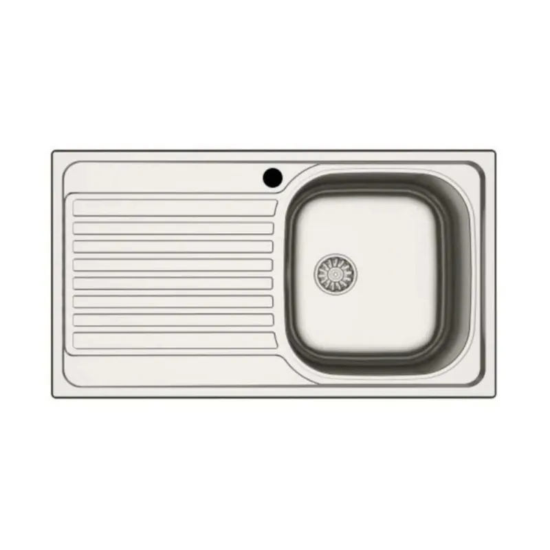 Must-Have Lavello da incasso 1 vasca dx gocciolatoio a sx 86x50 cm inox