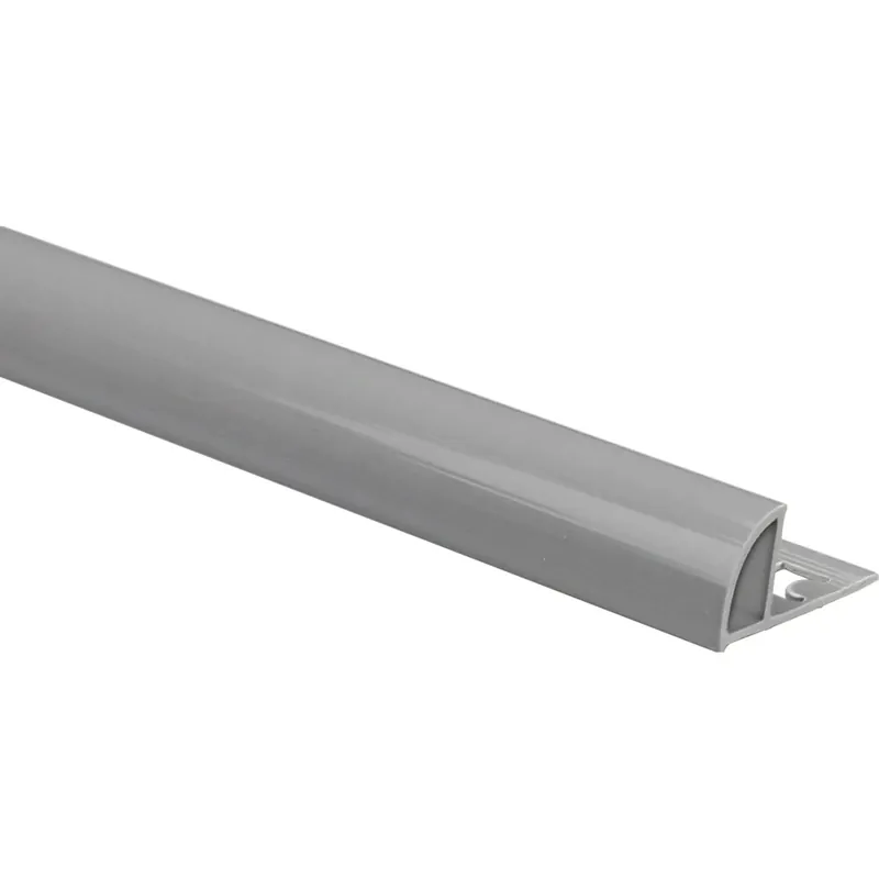 Bestel Nu Profilo terminale a quarto di tondo in PVC grigio scuro lucido 10 mm x 2,5 m