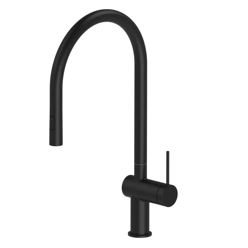 Hoge Kwaliteit Lavabo bocca alta Vermont con doccino estraibile 2 getti nero