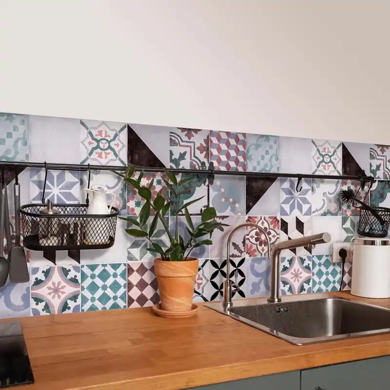 Paraschizzi Autoadesivo ignifugo Cementine Lilla 180x60 cm Favoriet