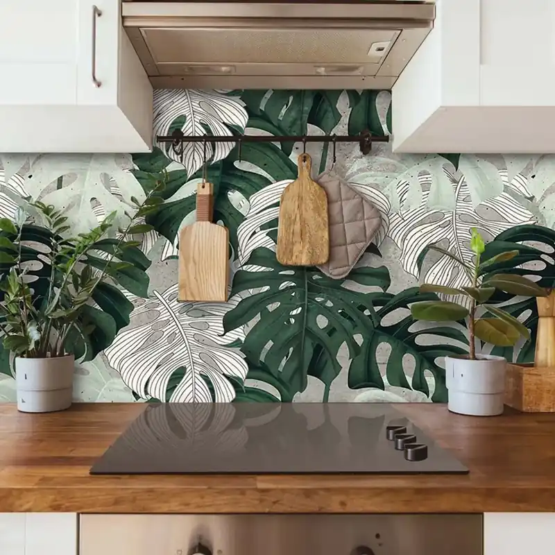 Paraschizzi Autoadesivo ignifugo Fantasia Tropicale 180x60 cm Fabrieksprijs