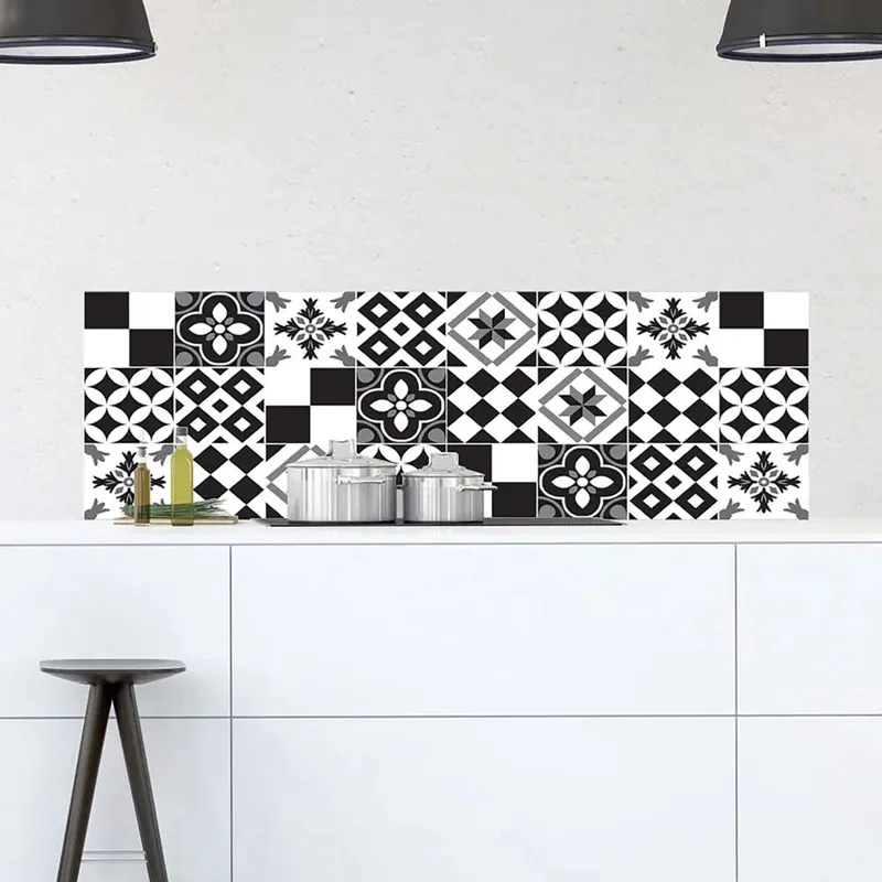 Nieuw Paraschizzi Autoadesivo ignifugo Piastrelle B&W 190x60 cm