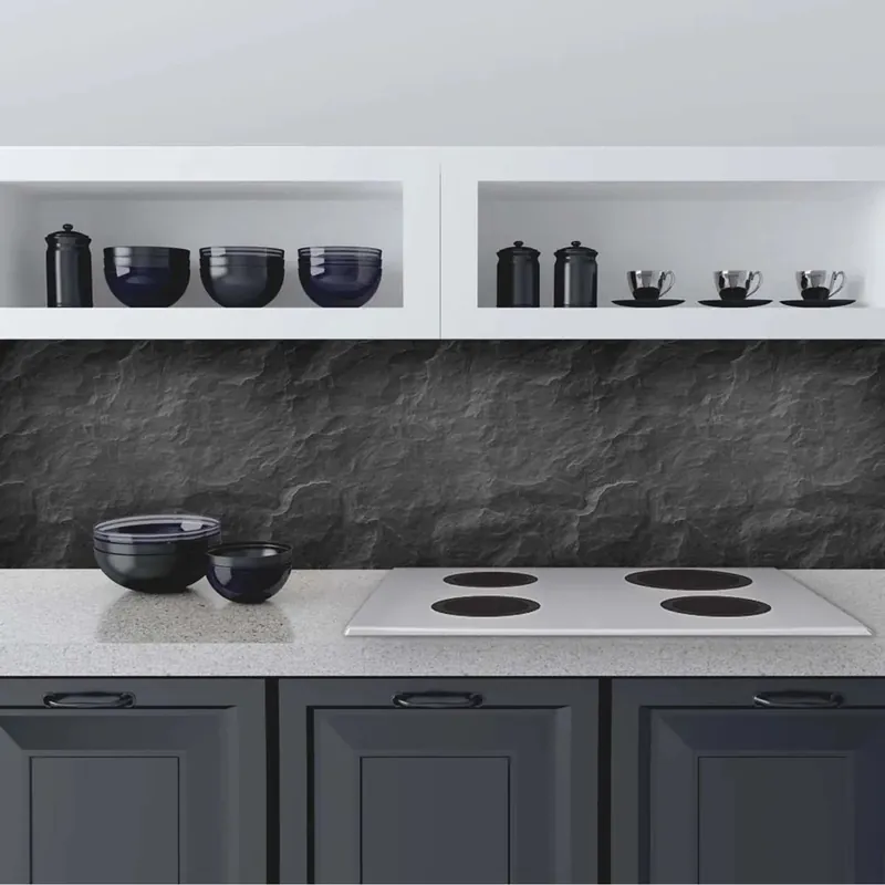 Paraschizzi Autoadesivo ignifugo Pietra Nera 260x60 cm Weekendaanbieding